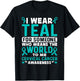 I wear teal for Cervical Cancer Awareness Cervical Cancer T-Shirt - T-Shirt | Black