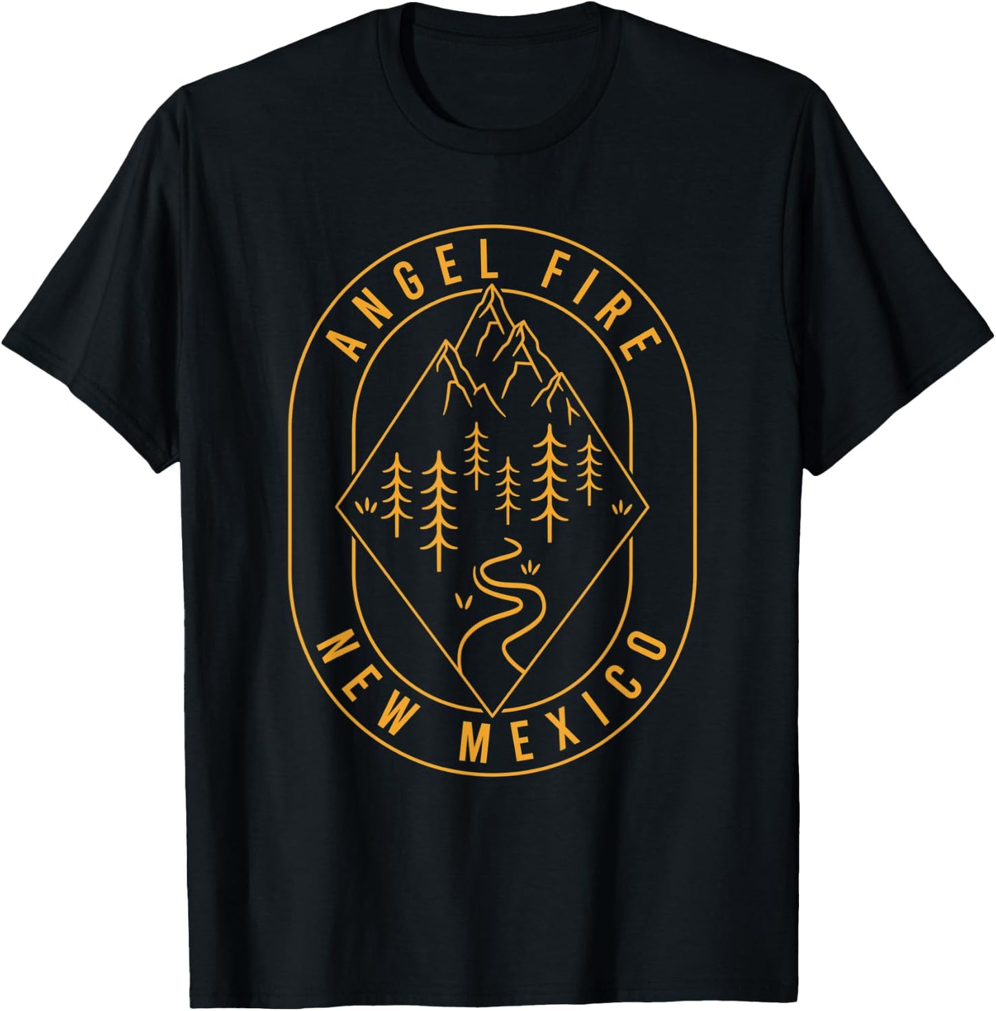 Angel Fire Mountains New Mexico Hiking Outdoors Minimal T-Shirt - T-Shirt | Black
