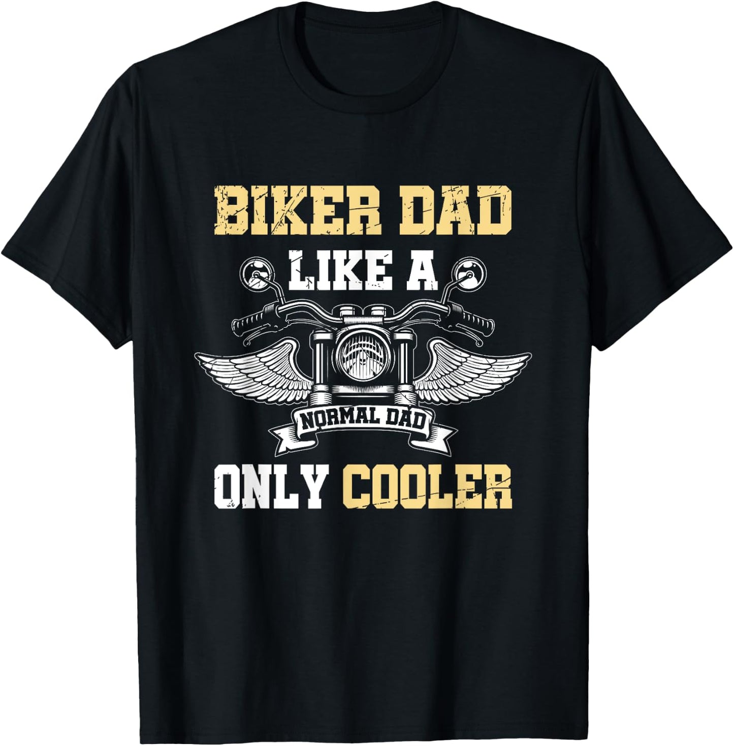 Funny Biker Dad Motorcycle Riding Fathers Day Gift Biker T-Shirt - T-Shirt | Black