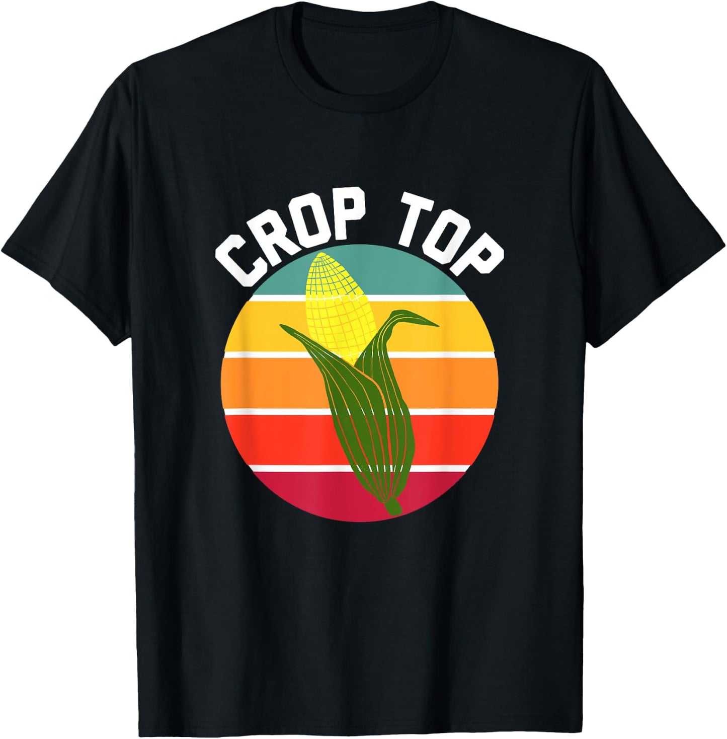 FUNNY Crop Top Country Fair Joke Pun CORN ON THE COB Corny T-Shirt - T-Shirt | Black
