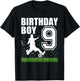 Kids Soccer Birthday Party Theme 9th For Boy Kid T-Shirt - T-Shirt | Black