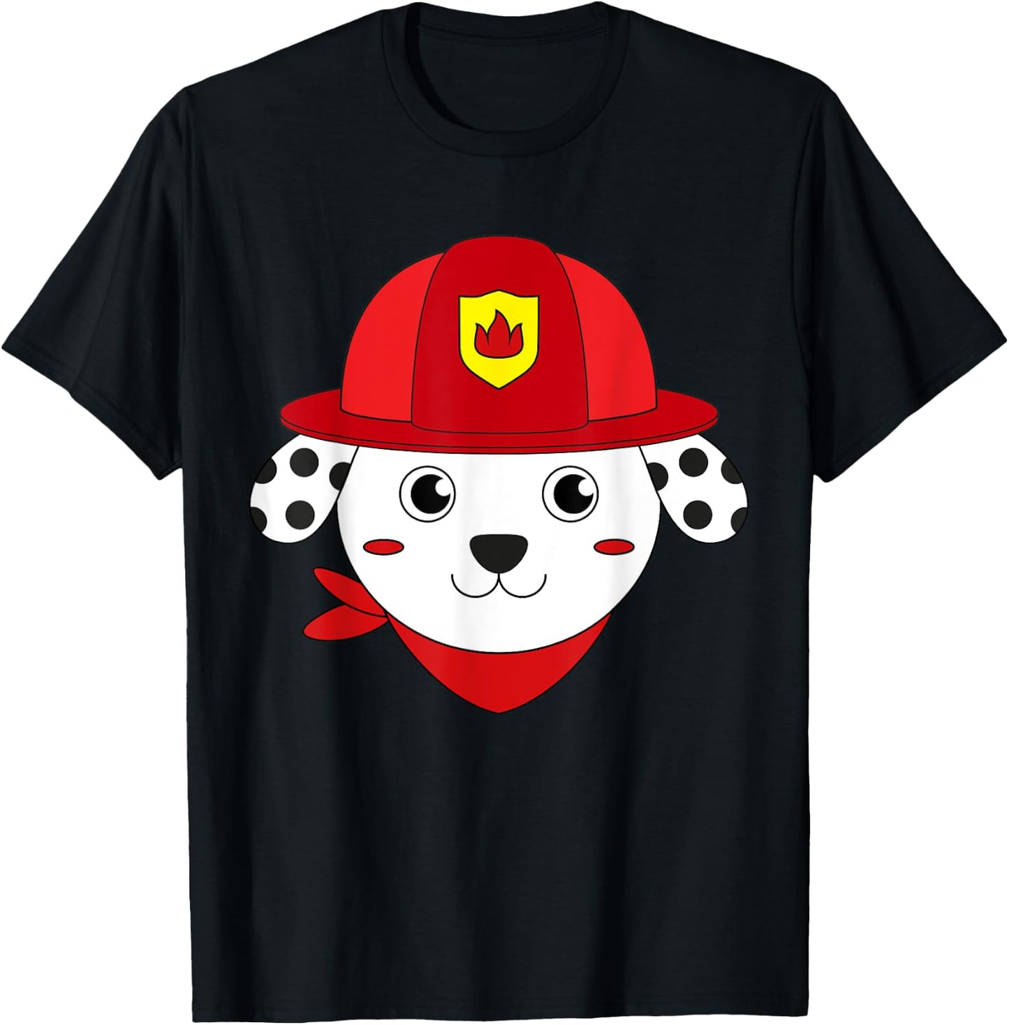 Firefighter Dog Dalmatian Fire Safety Week Fireman Hero T-Shirt - T-Shirt | Black