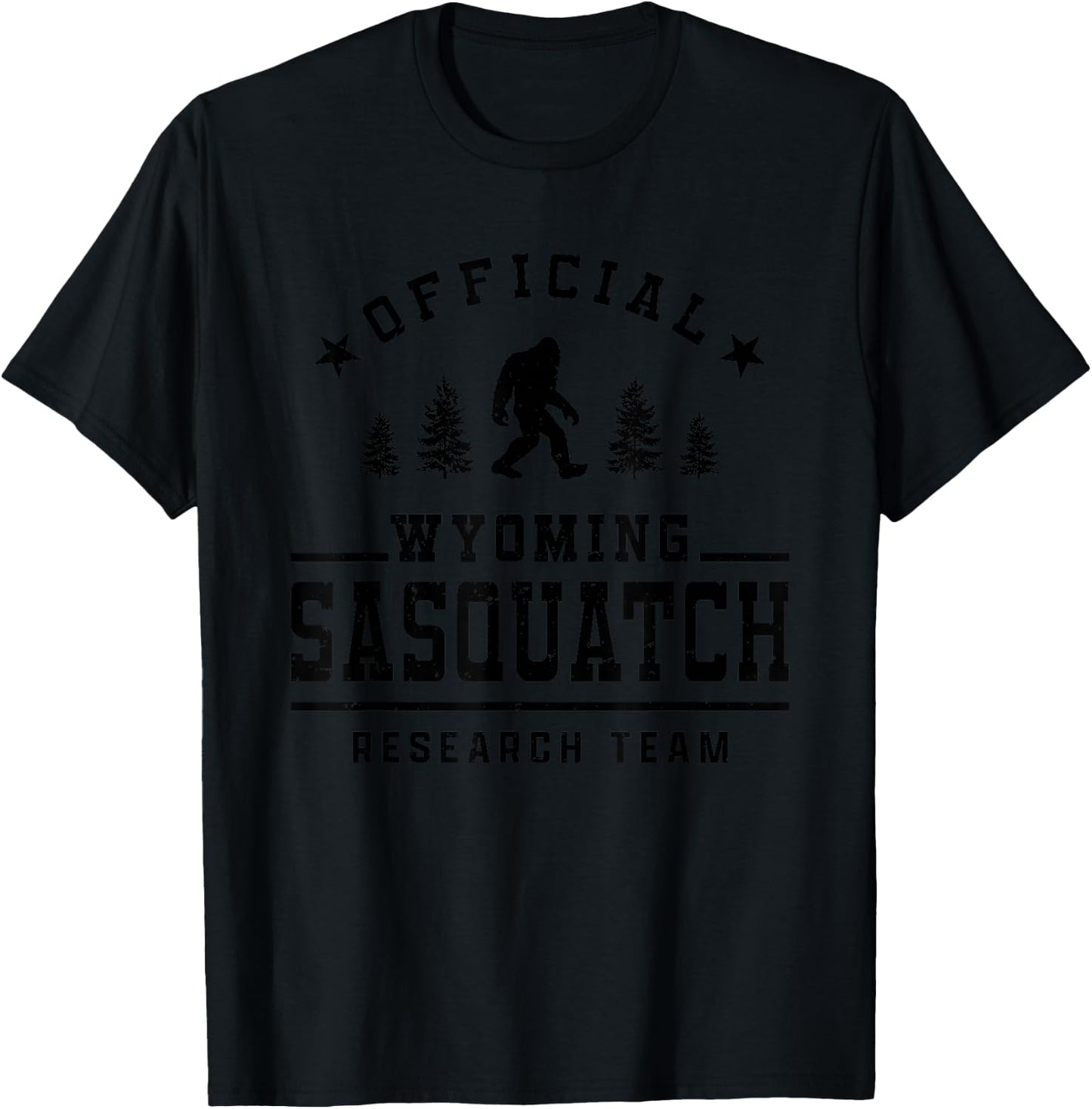 Sasquatch Official Research Team Wyoming Bigfoot T-Shirt - T-Shirt | Black