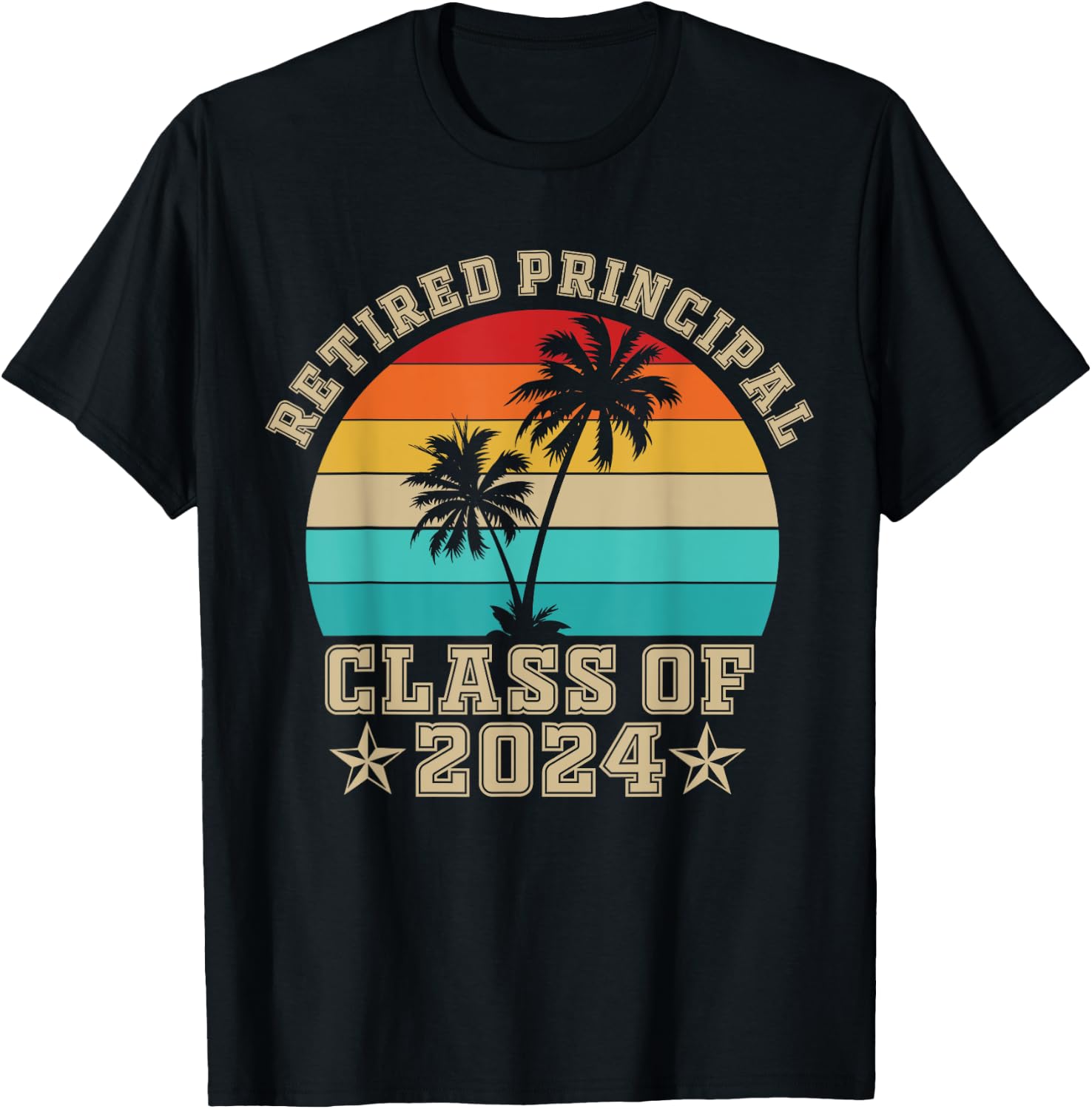 Retired Principal class of 2024 vintage school retirement T-Shirt - T-Shirt | Black