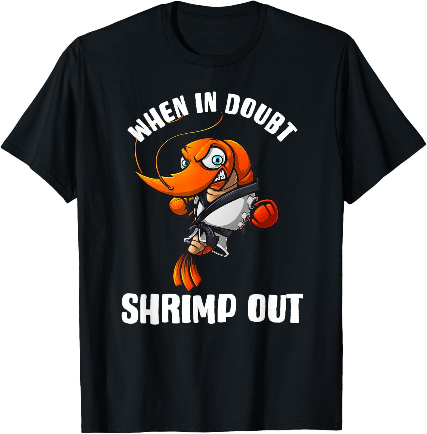 Funny Jiu Jitsu Gift Women Kids Brazilian BJJ Shrimp T-Shirt - T-Shirt | Black