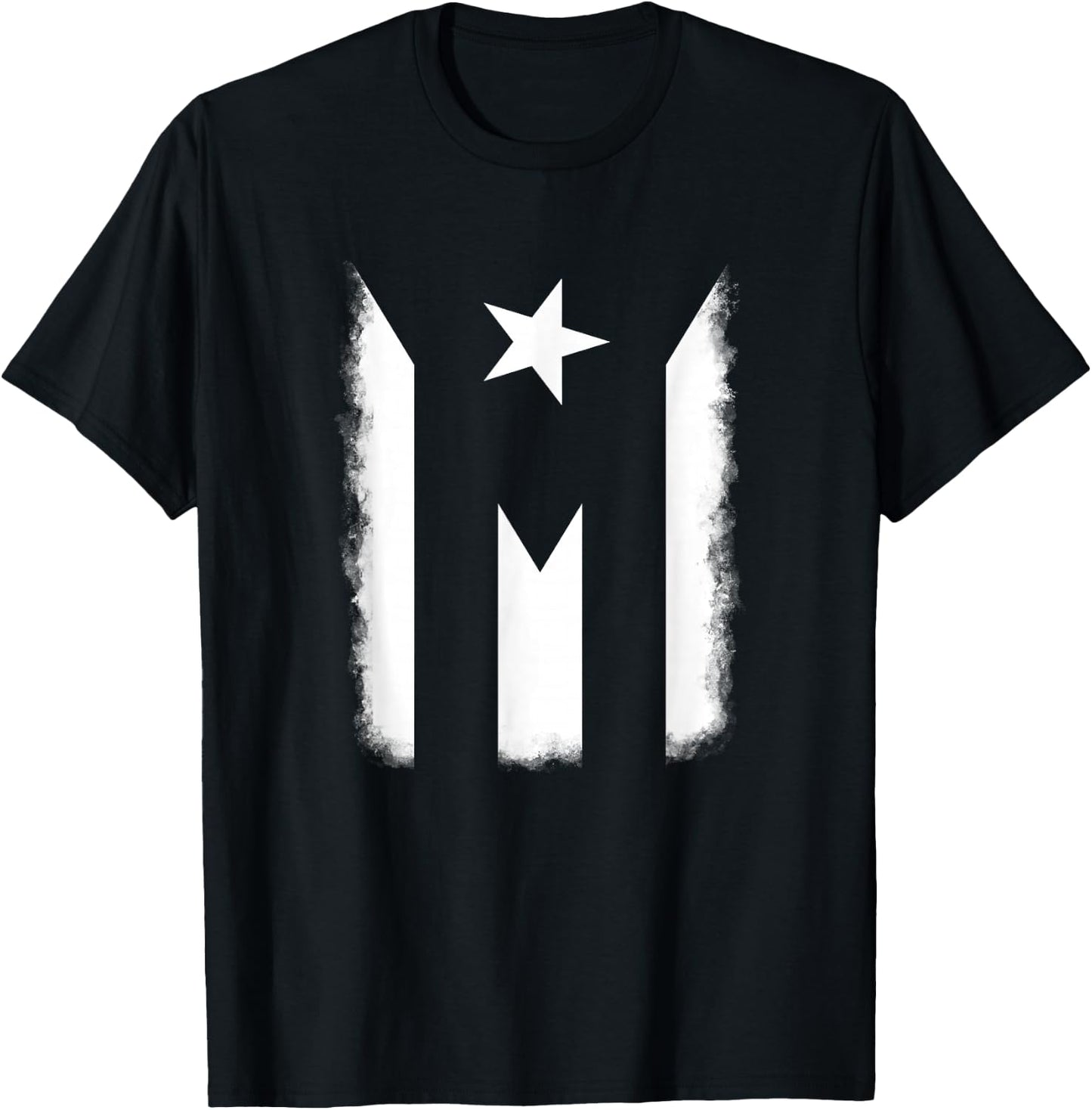 Black and White Puerto Rican Vintage Puerto Rico PR Flag T-Shirt - T-Shirt | Black