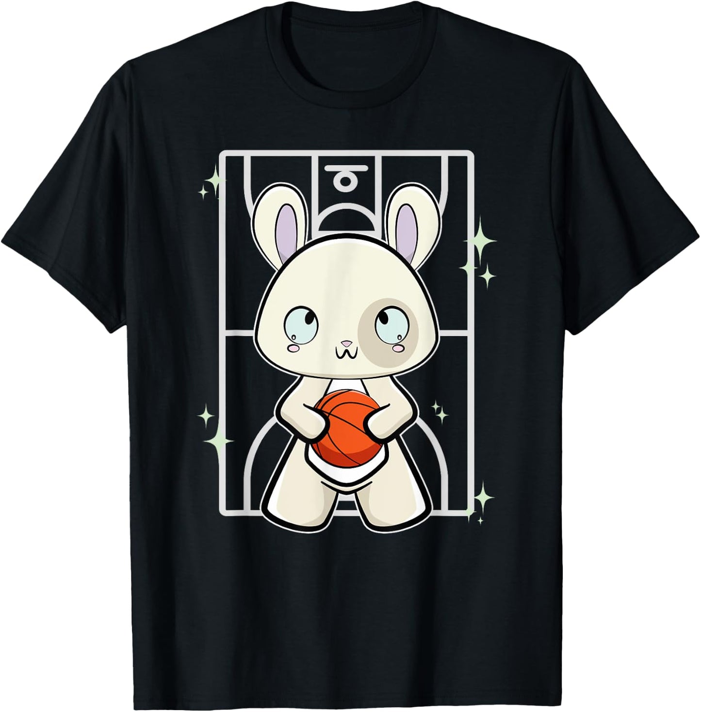 Rabbit With Basketball T-Shirt - T-Shirt | Black