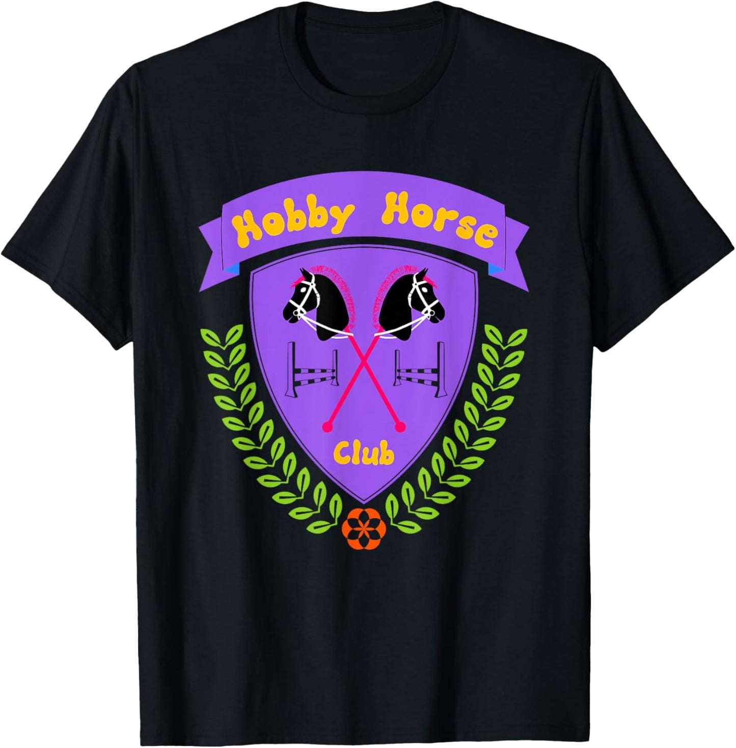 Hobby Horse Hobby Horsing with Horse and Jumping Obstacle T-Shirt - T-Shirt | Black
