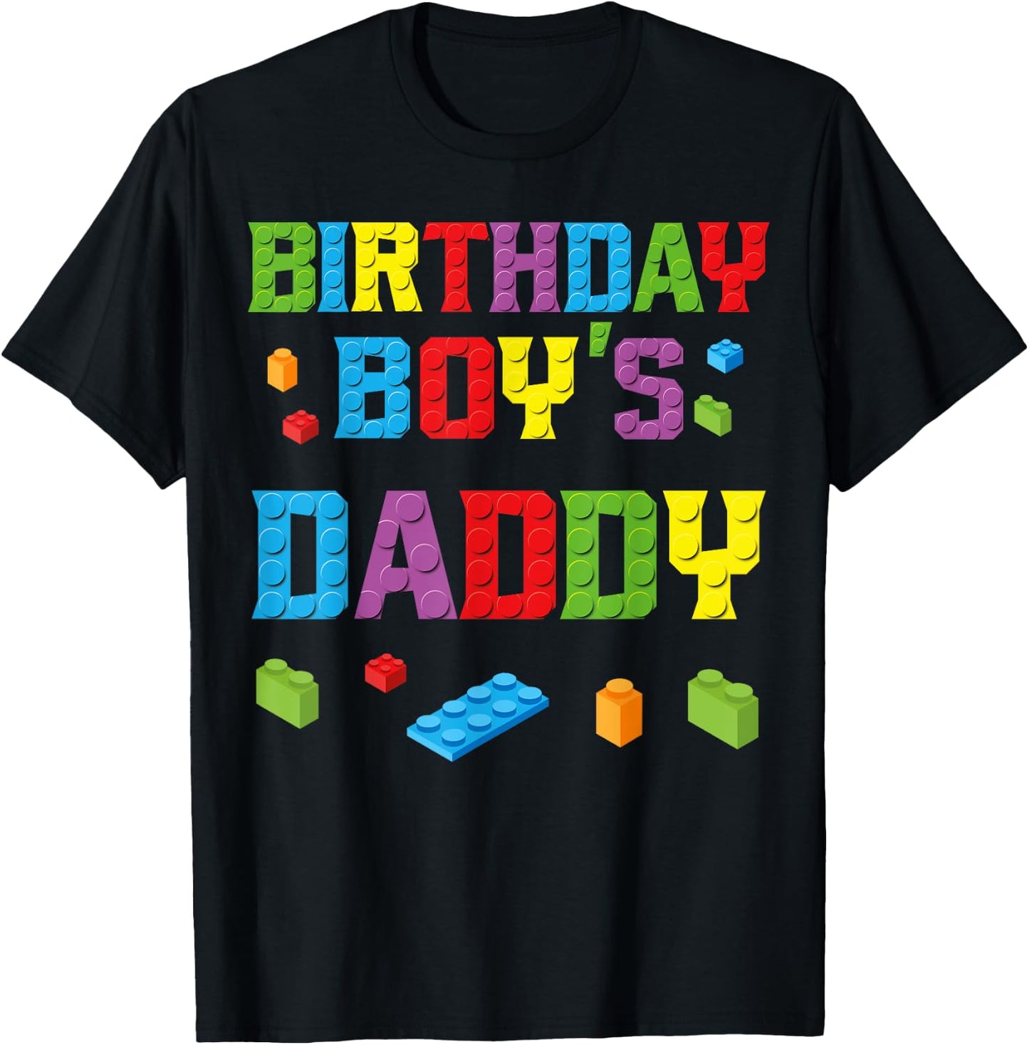 Master Builder Birthday Boy's Daddy Building Bricks Blocks T-Shirt - T-Shirt | Black