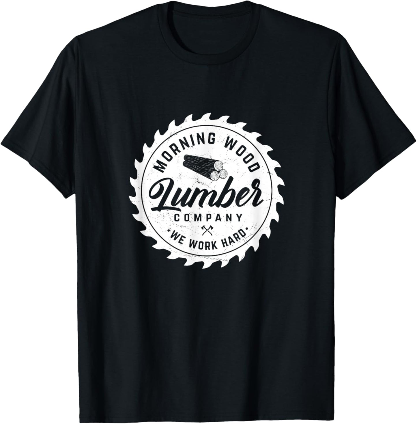 Retro Morning Wood Lumber Company Camping Woodman T-Shirt - T-Shirt | Black