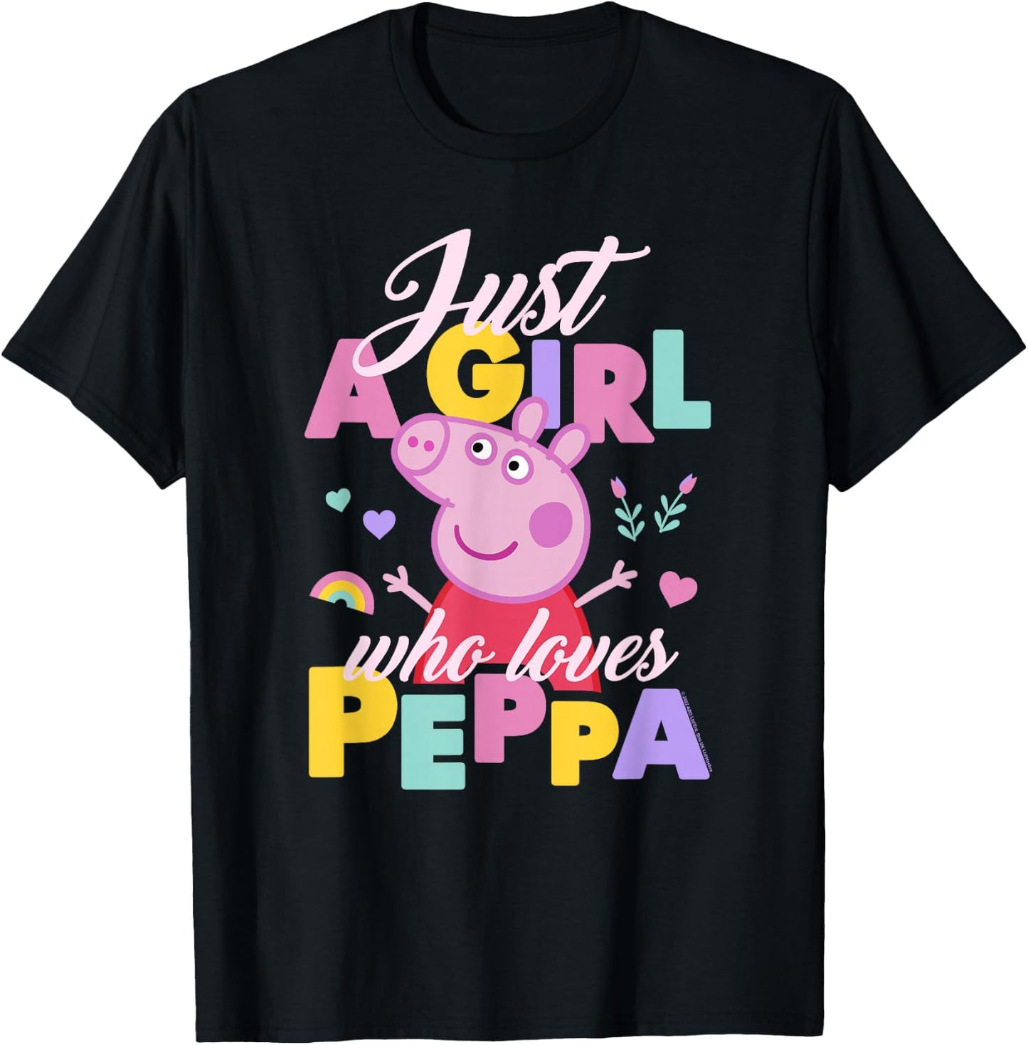 Peppa Pig Just A Girl Who Loves Peppa Playing Cheerfully T-Shirt - T-Shirt | Black