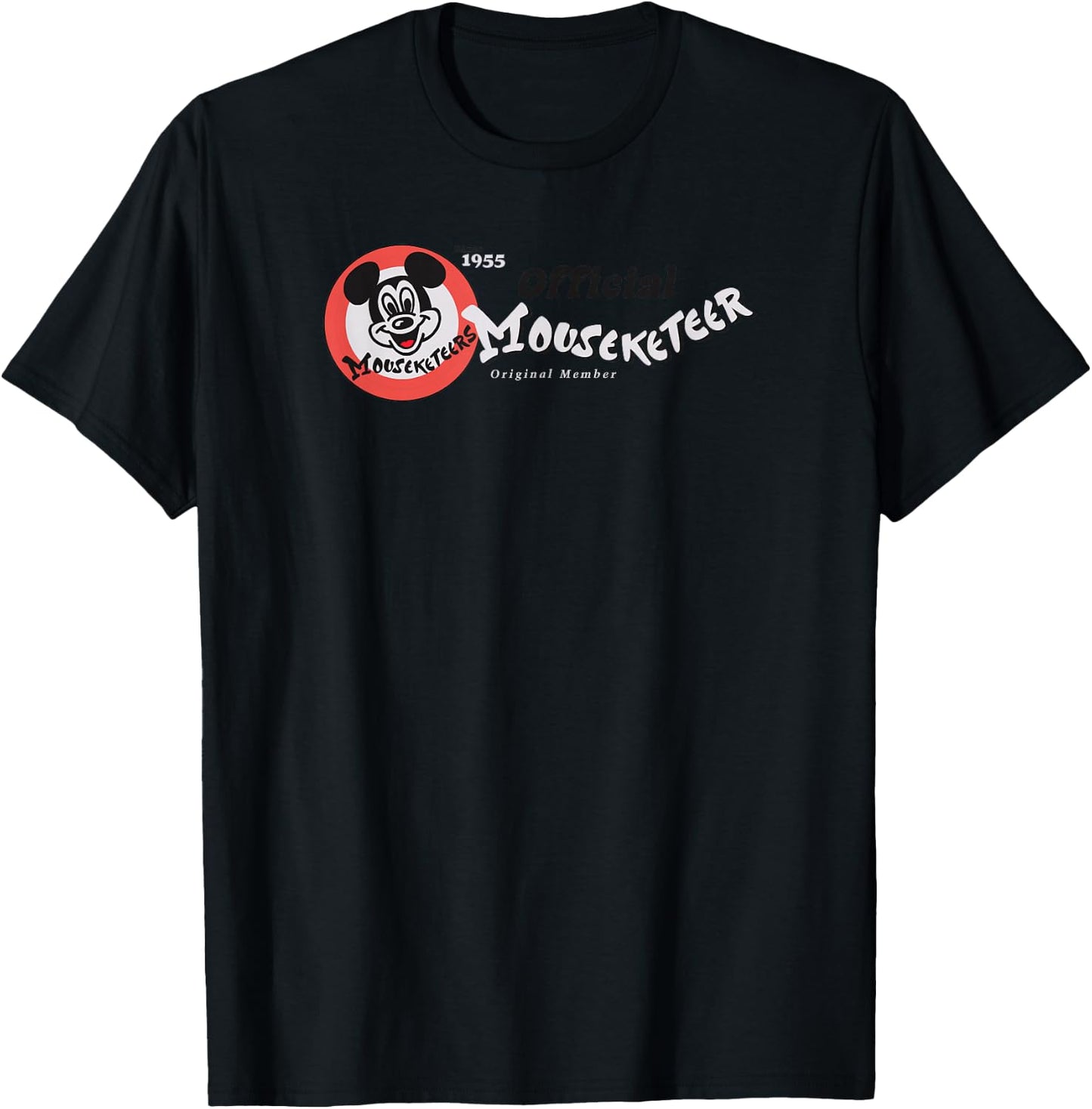 Disney Mickey and Friends Official Mouseketeer Vintage Logo T-Shirt - T-Shirt | Black