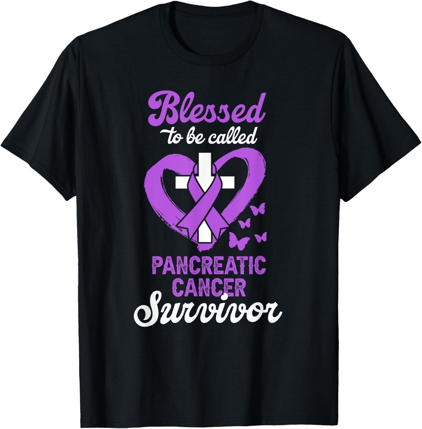 Blessed To Be Called Pancreatic Cancer Survivor Christian T-Shirt - T-Shirt | Black