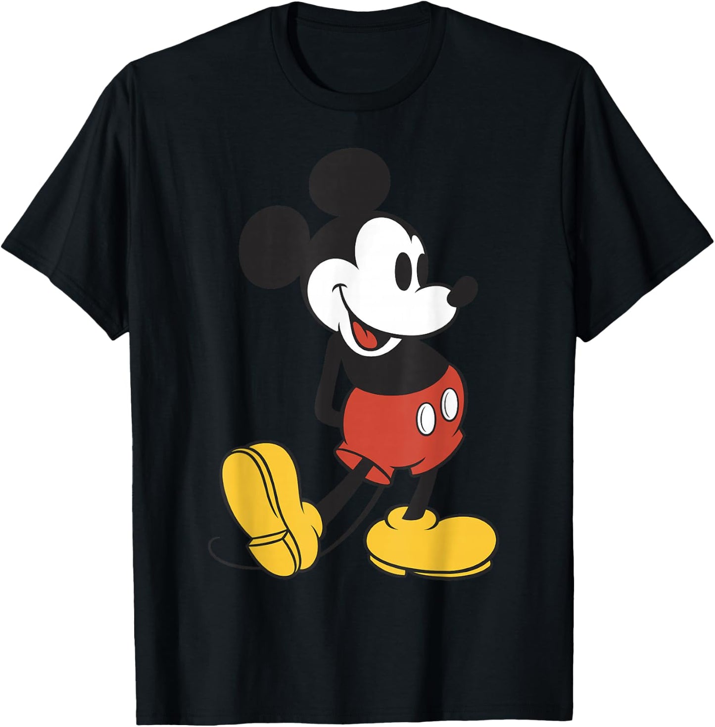 Disney Mickey Mouse Vintage Leg Kick T-Shirt - T-Shirt | Black