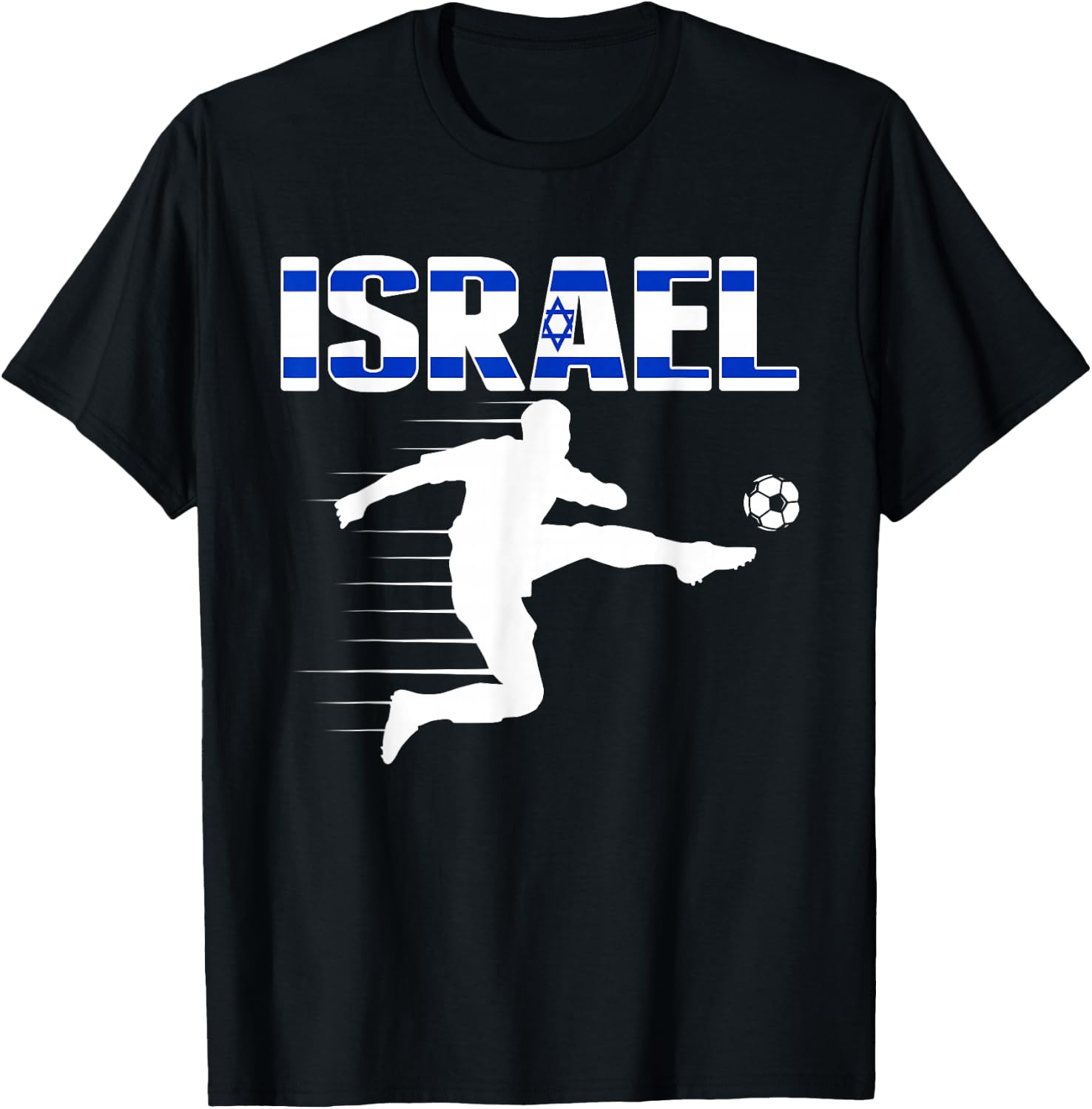 Israel Soccer Lovers Jersey - Support Israeli Football Team T-Shirt - T-Shirt | Black
