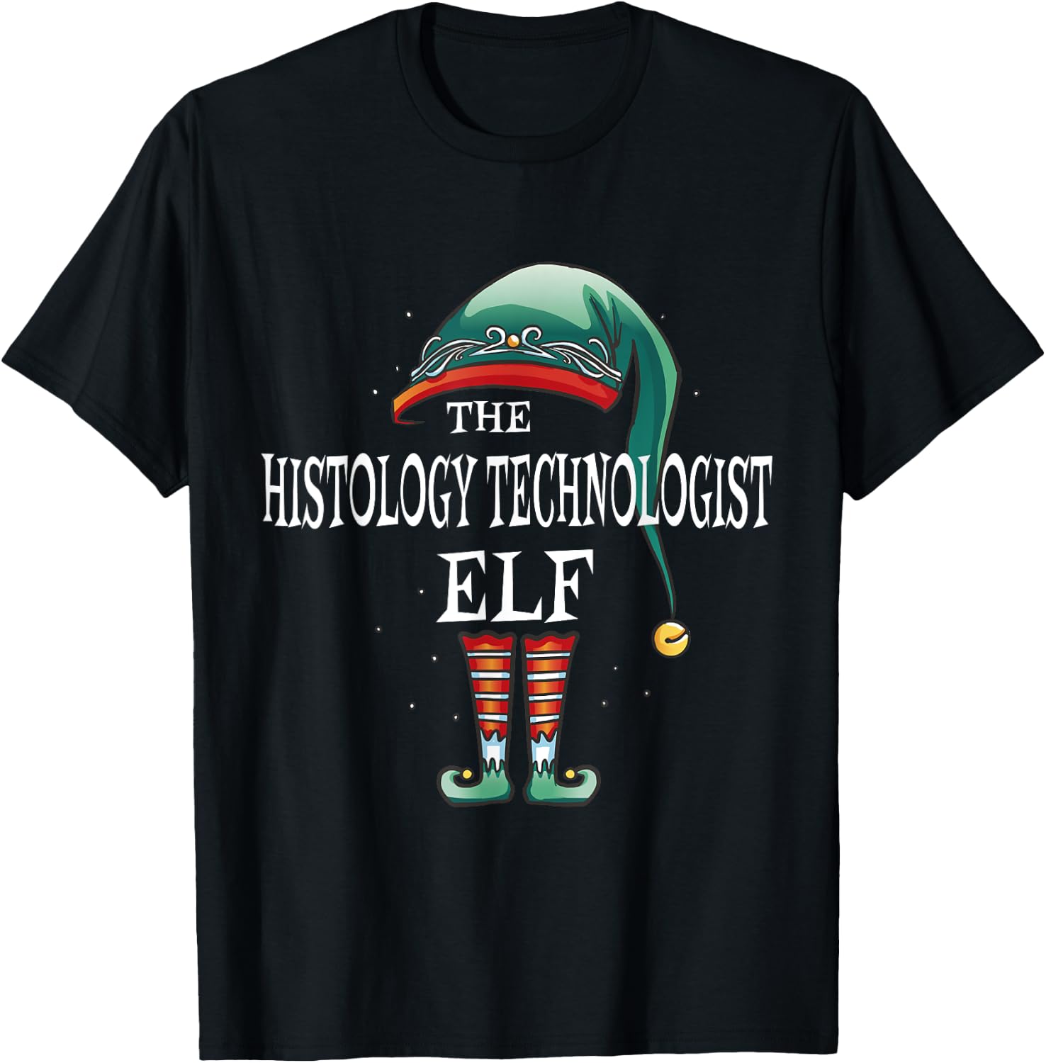 Histology Technologist Elf Job Christmas T-Shirt - T-Shirt | Black