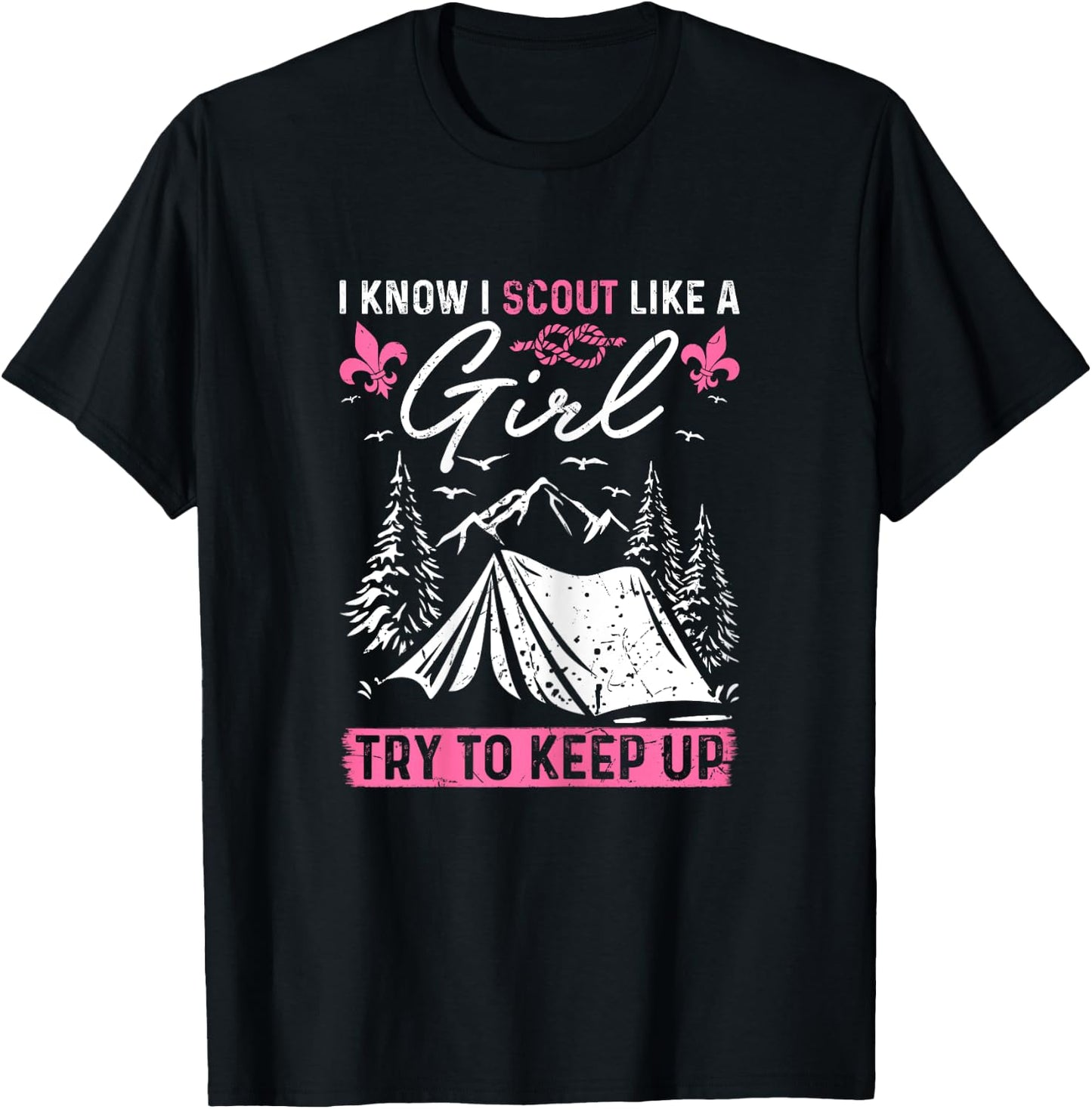 Scout Leader Like A Girl Adventure Outdoor Wildlife Mommy T-Shirt - T-Shirt | Black