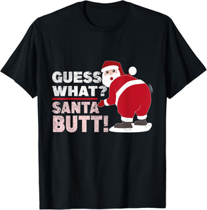 Guess What Santa Butt Funny Christmas T-Shirt - T-Shirt | Black