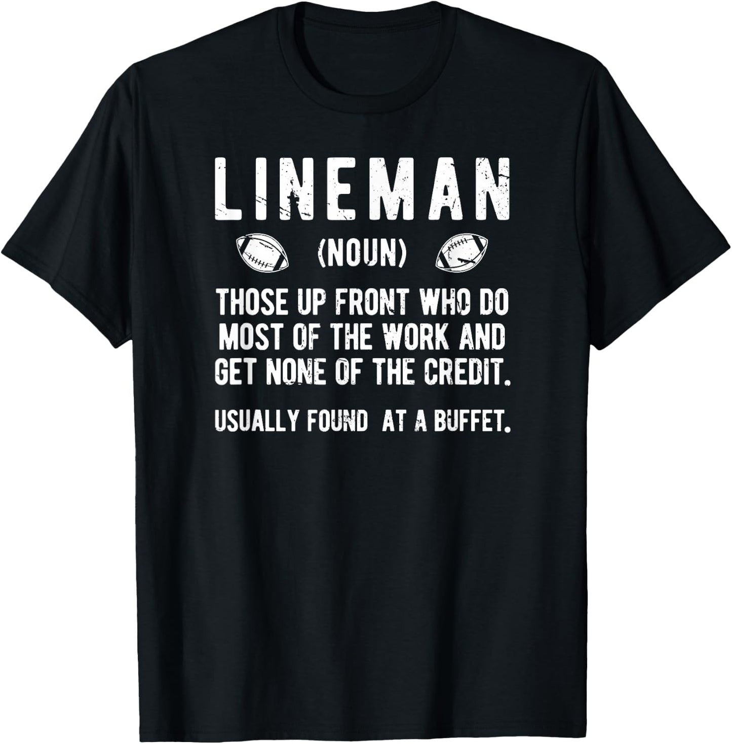 Football Lineman Definition Offensive Lineman Football T-Shirt - T-Shirt | Black