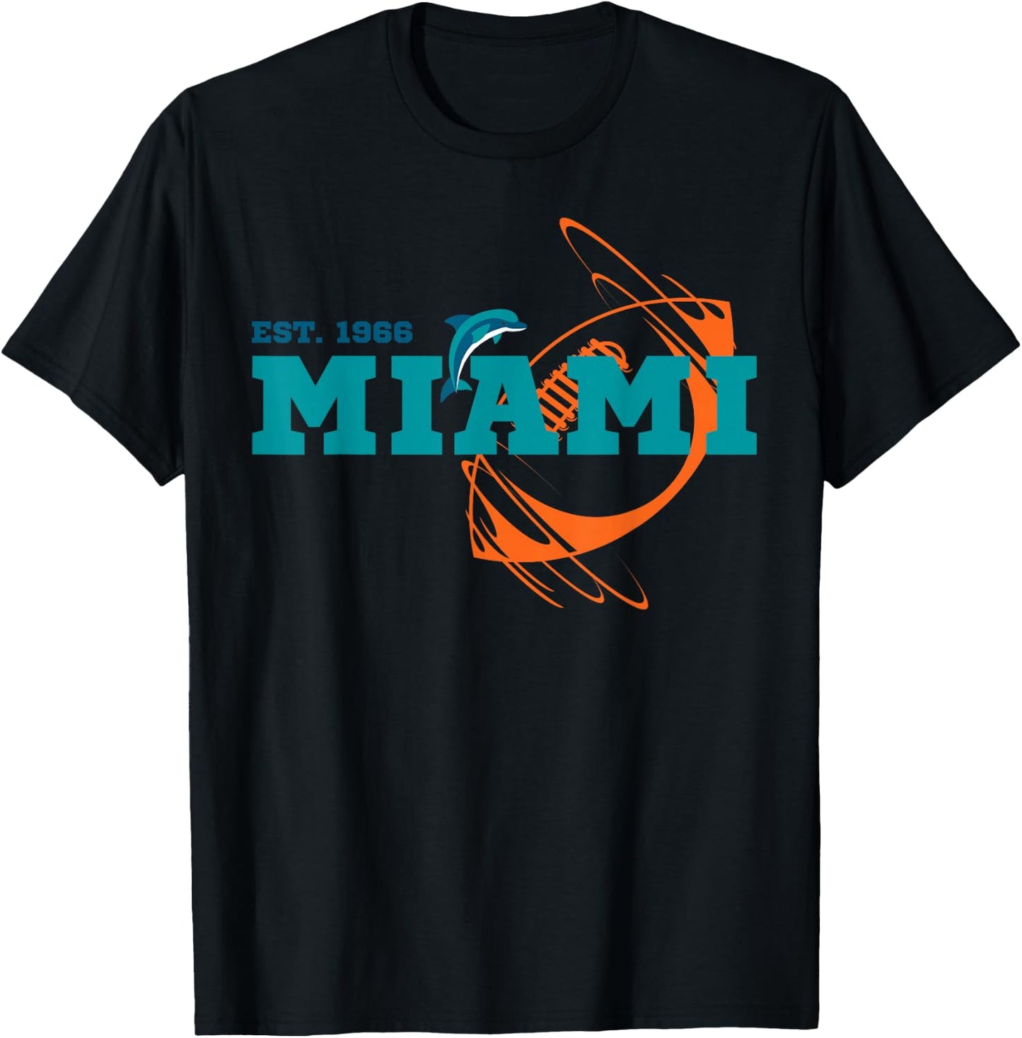 Miami EST 1966 Sports Team Athletic Ball Novelty T-Shirt - T-Shirt | Black