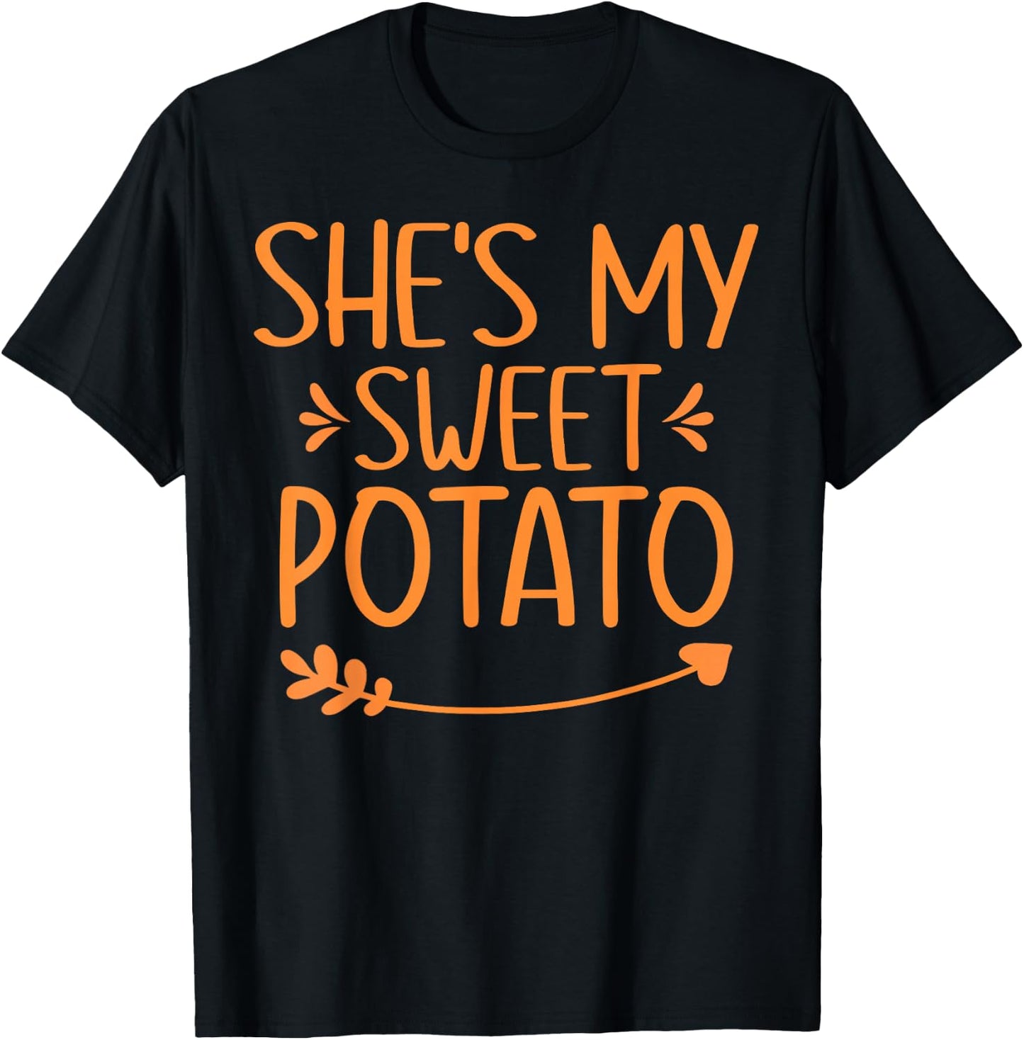 Thanksgiving Matching Couples Outfit Sweet Potato Yes I Yam T-Shirt - T-Shirt | Black