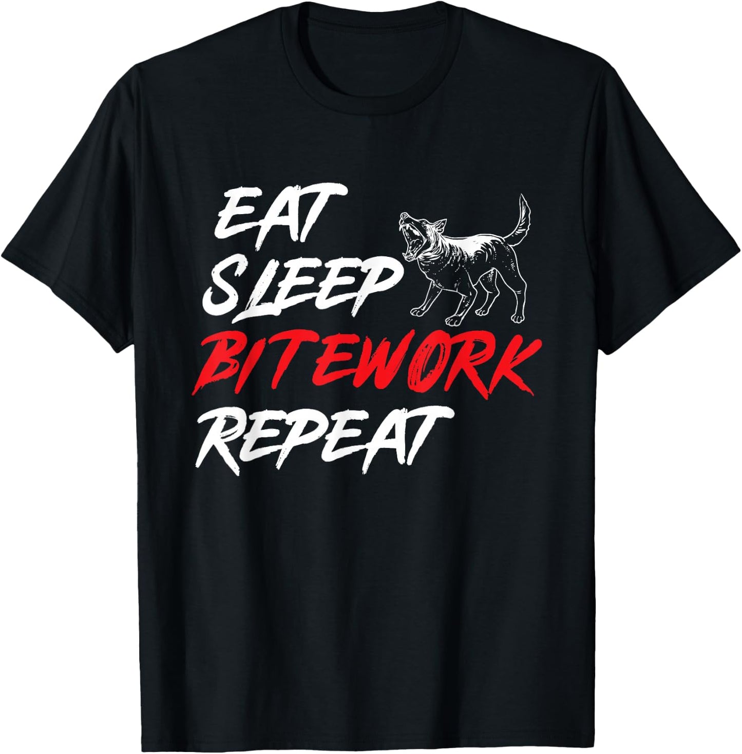 Belgian Malinois Eat Sleep Bitework Repeat Belgian Shepherd T-Shirt - T-Shirt | Black