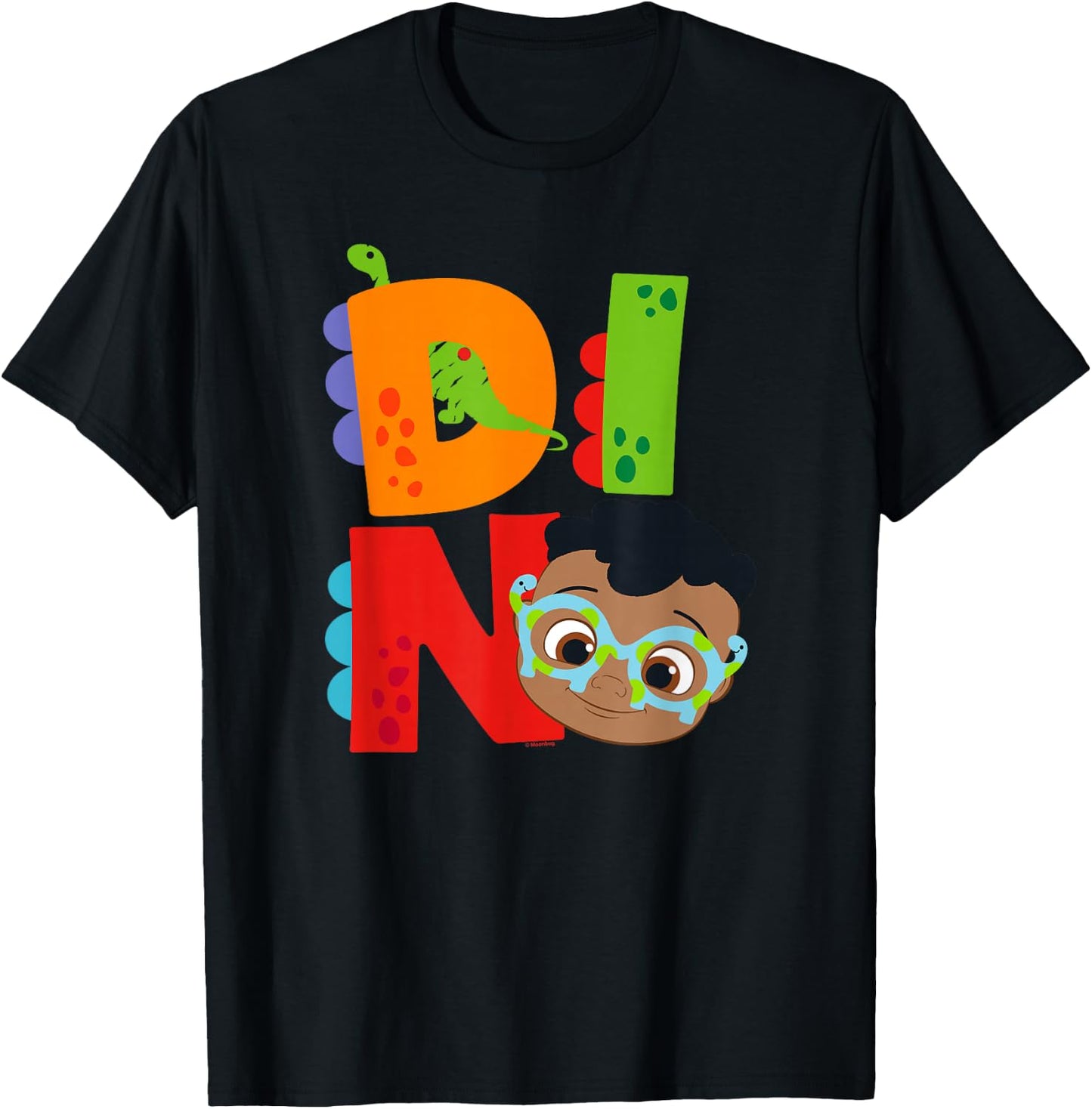 CoComelon Cody Dino Text Big Head Fill T-Shirt - T-Shirt | Black