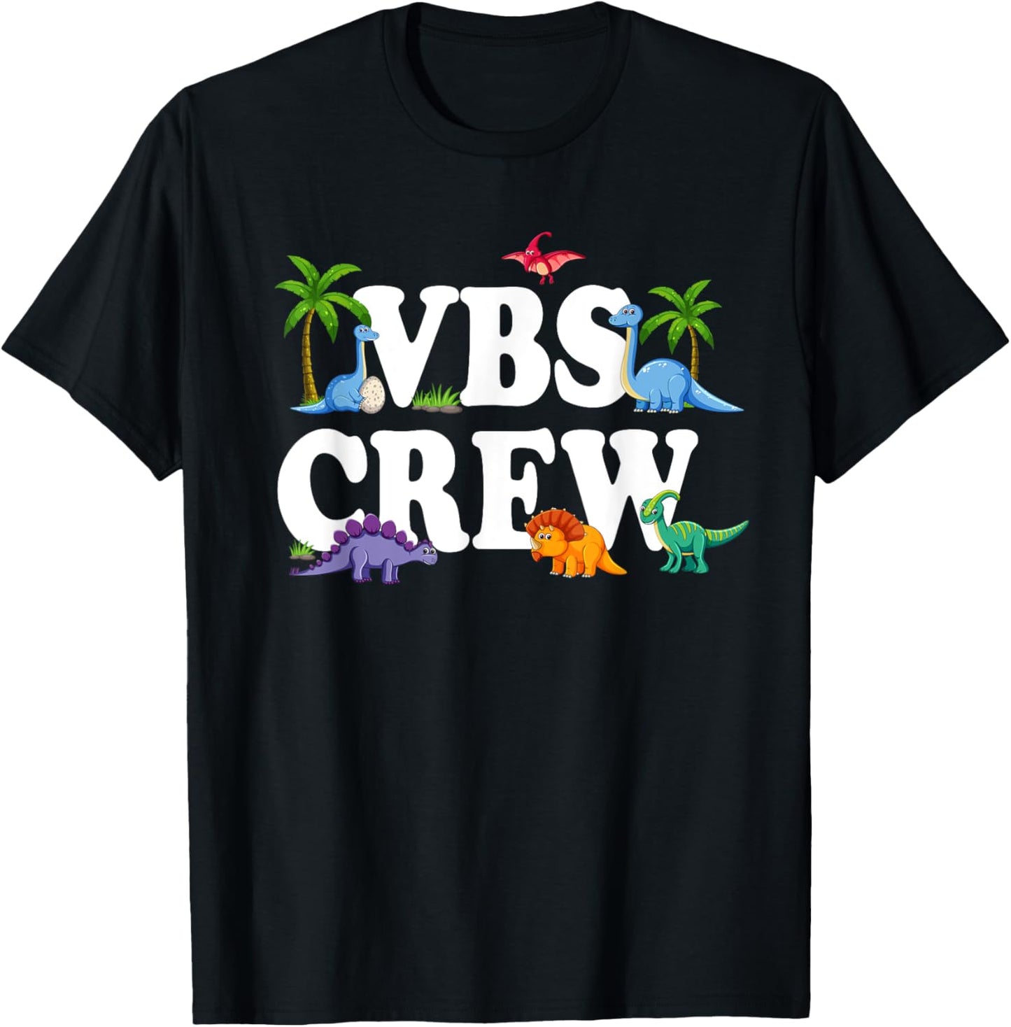 VBS Crew 2025 Vacation Bible School Dinosaur T-Shirt - T-Shirt | Black