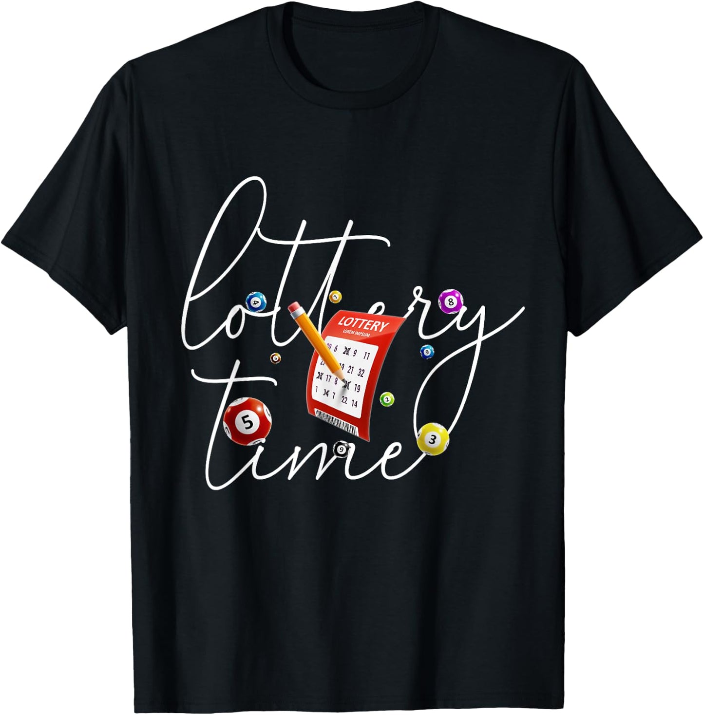 Lottery Scratcher Men Women Lucky Player Funny Bingo T-Shirt - T-Shirt | Black