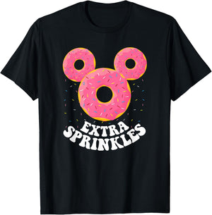 Disney Mickey Mouse Donut Ears Extra Sprinkles Small T-Shirt - T-Shirt | Black