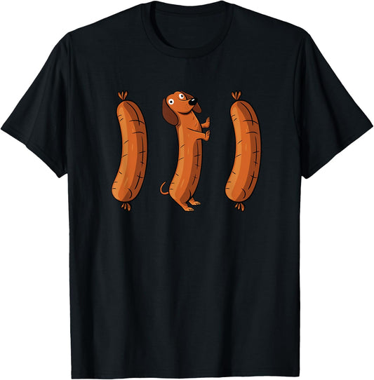 Funny Oktoberfest Shirt Men Women Dachshund Wurst Sausage T-Shirt - T-Shirt | Black