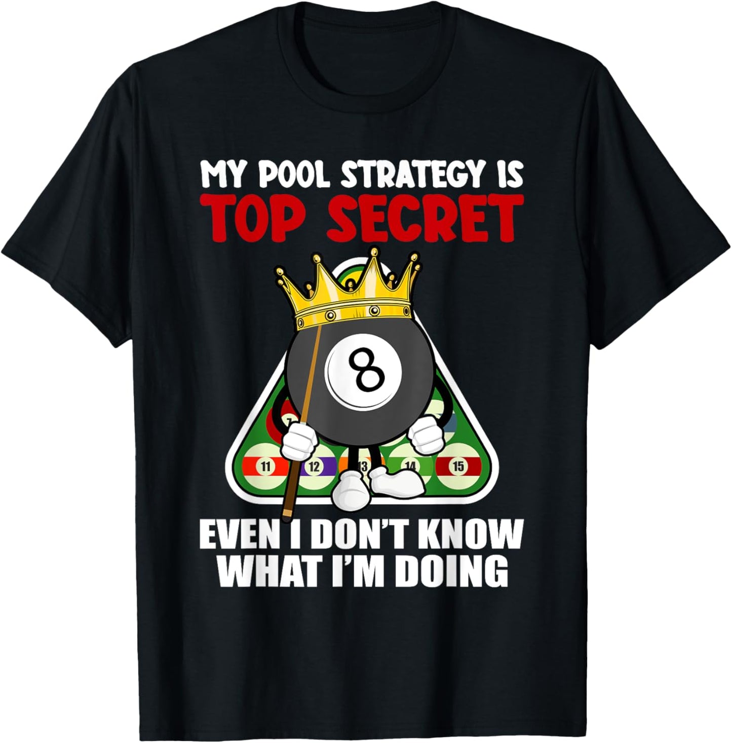 Funny Billiards Art Women Billiards Pool Players T-Shirt - T-Shirt | Black
