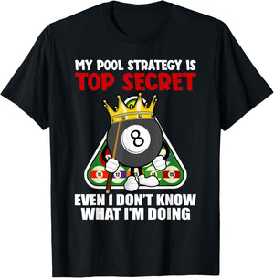 Funny Billiards Art Women Billiards Pool Players T-Shirt - T-Shirt | Black