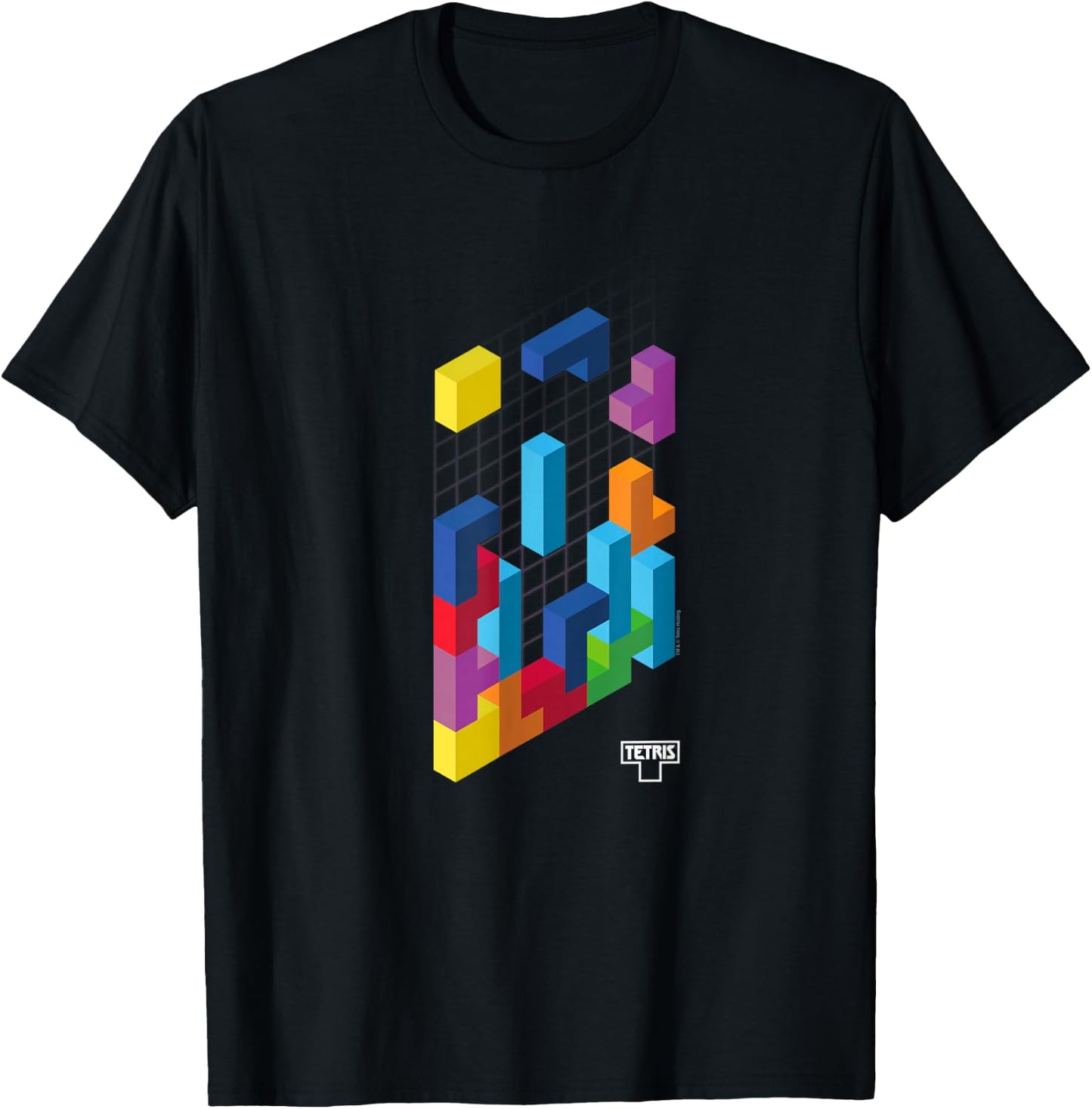 Tetris 3D Game Art T-Shirt - T-Shirt | Black
