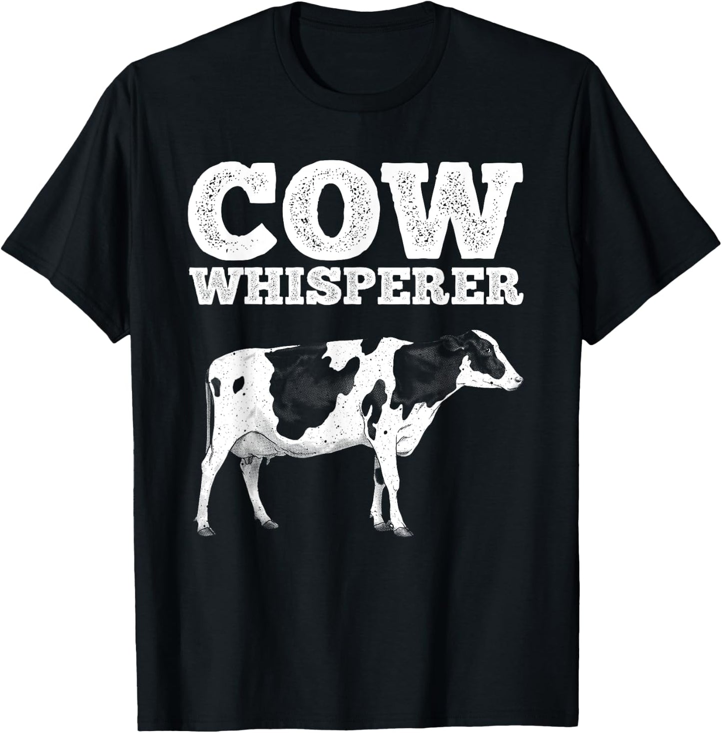 Funny Cow Whisperer Design Women Cow Farmer Farming T-Shirt - T-Shirt | Black