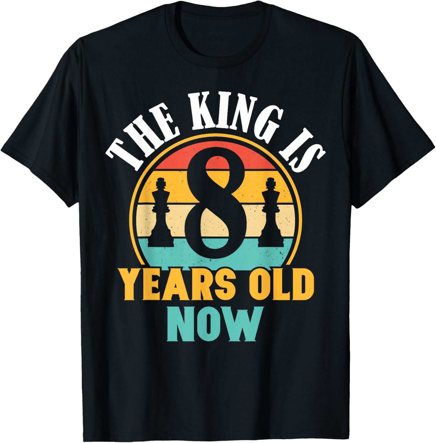 Chess Lover 8th Birthday Chess 8 Years Old Boy Birthday T-Shirt - T-Shirt | Black