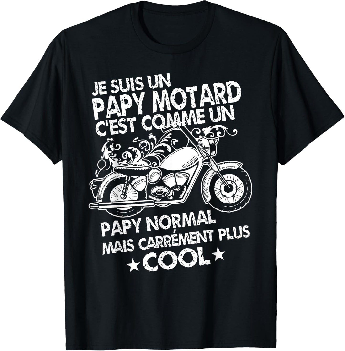 Papy Motard Gift for Motorcycle Papy Cool T-Shirt - T-Shirt | Black