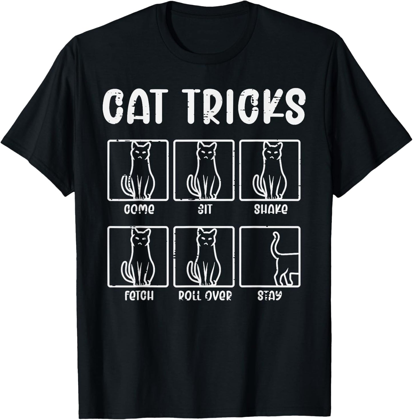 Cat Tricks Funny Feline Kitten Kitty Pet Owner Men Women Kid T-Shirt - T-Shirt | Black
