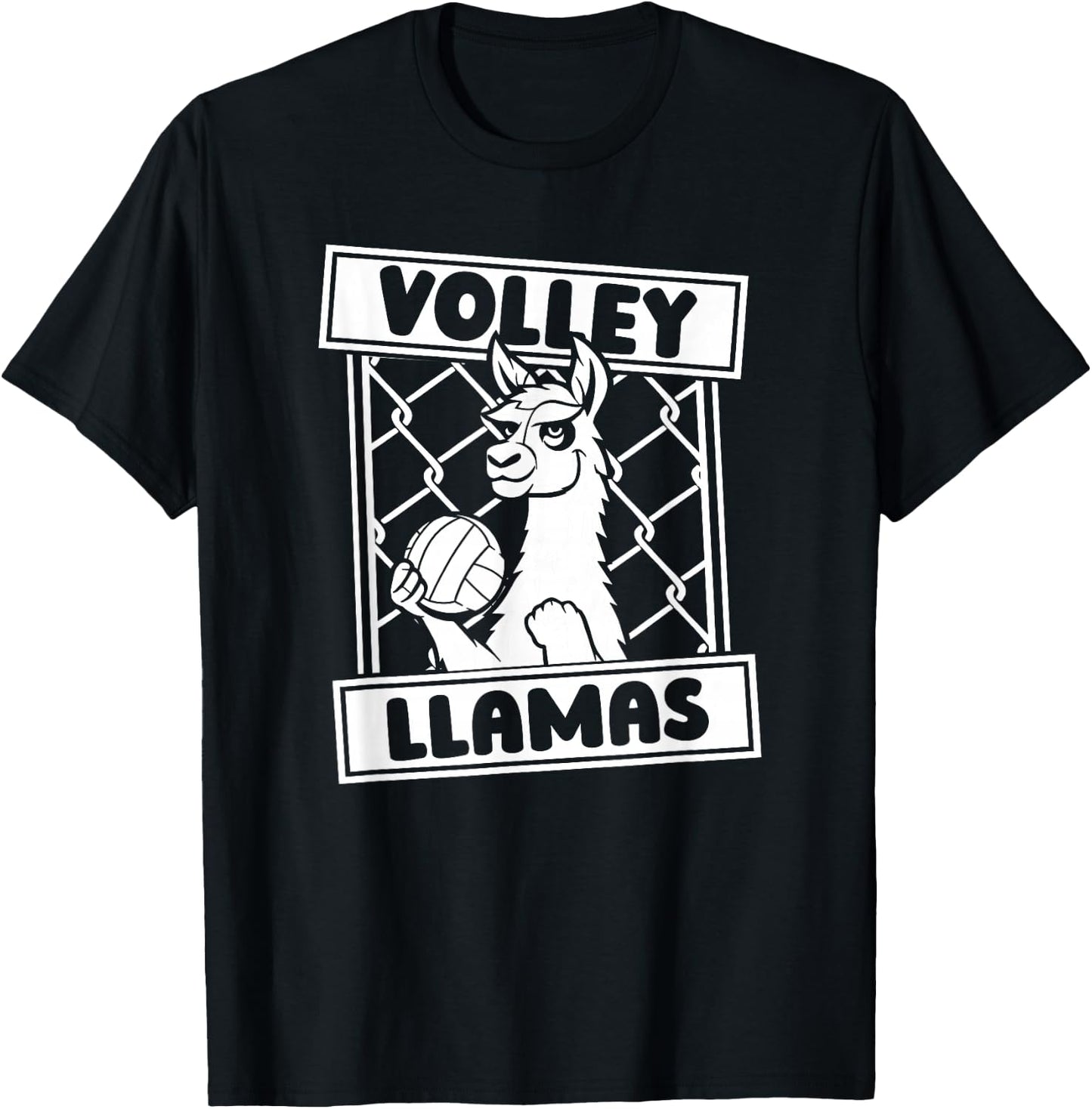 Volleyball Llama Vball - Beach Volley Llamas T-Shirt - T-Shirt | Black