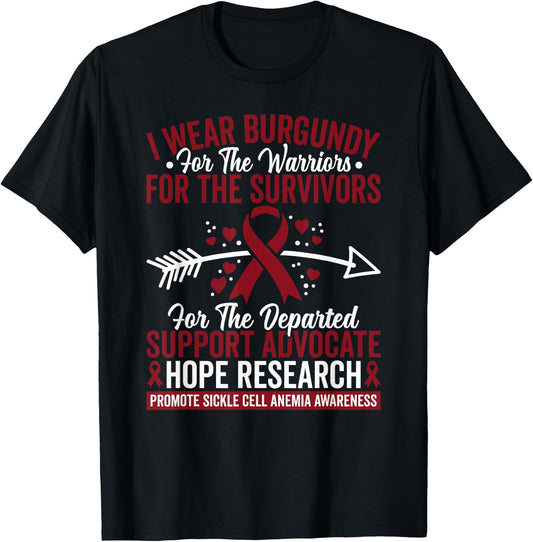 Sickle Cell Disease Warrior Awareness Blood SCD T-Shirt - T-Shirt | Black