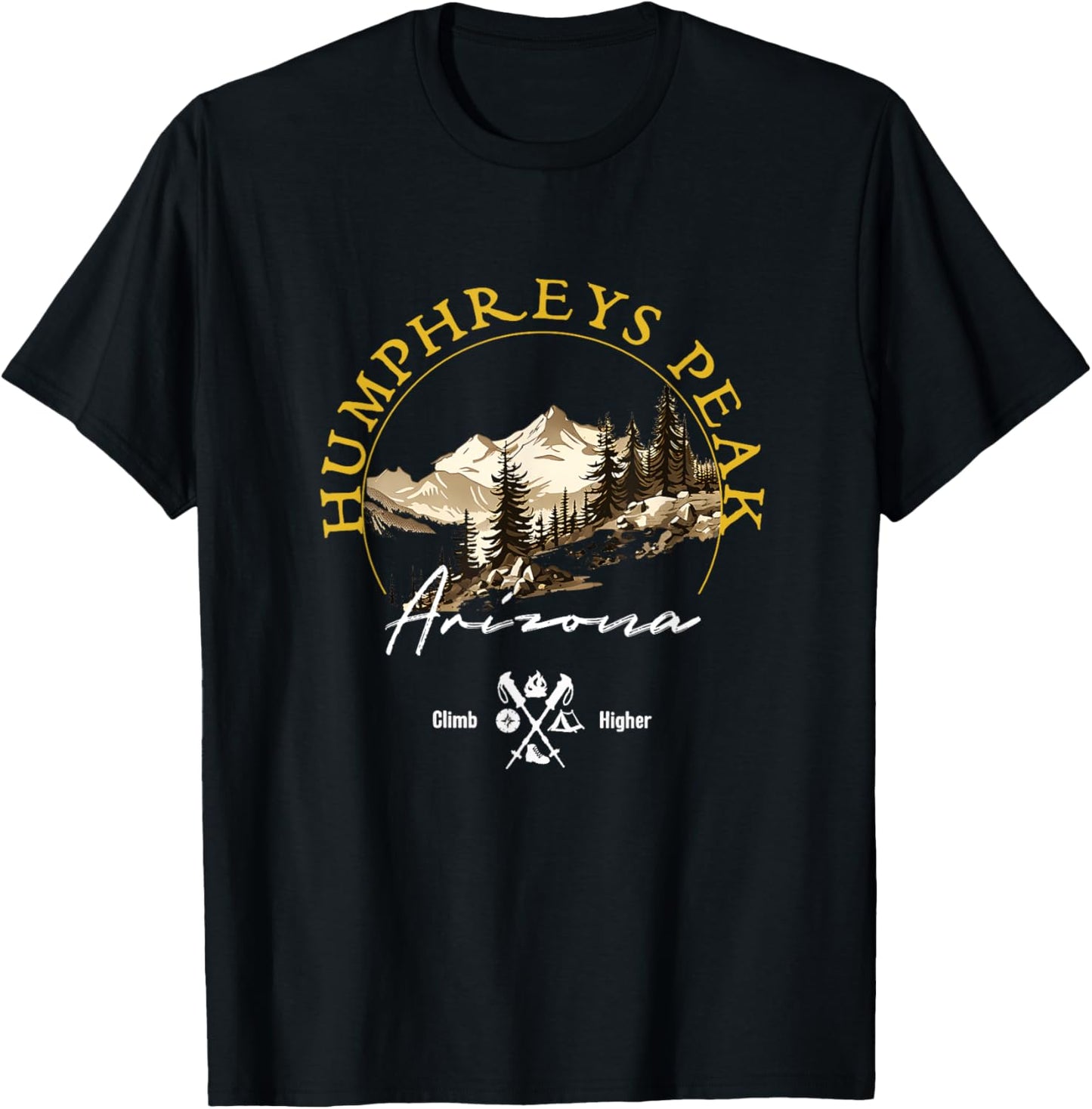 Humphreys Peak Retro Vintage Apparel Humphreys Peak Souvenir T-Shirt - T-Shirt | Black