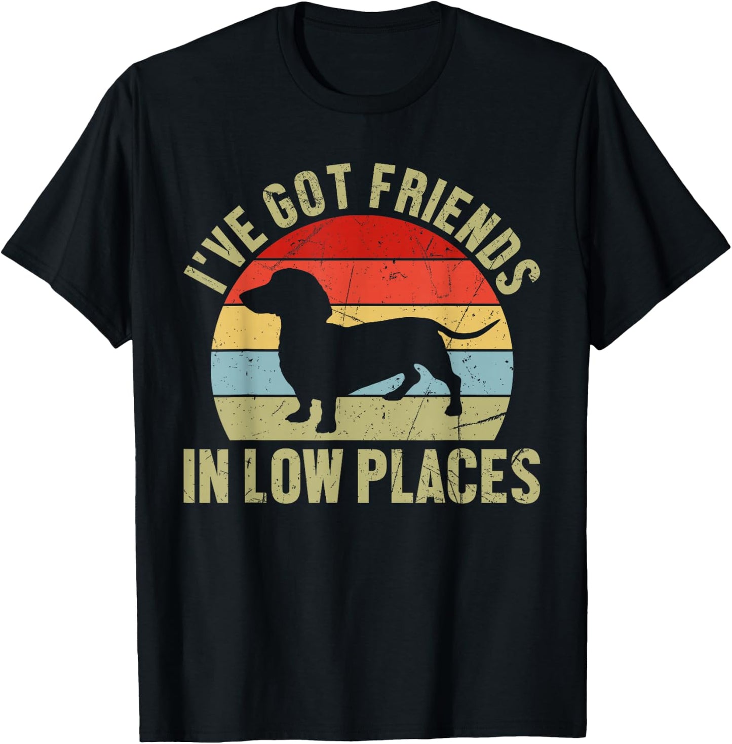 I've Got Friends In Low Places Dachshund T-Shirt - T-Shirt | Black