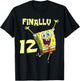 Mademark x SpongeBob SquarePants - Original SpongeBob Square Pants - 12th Birthday. Finally 12. T-Shirt - T-Shirt | Black