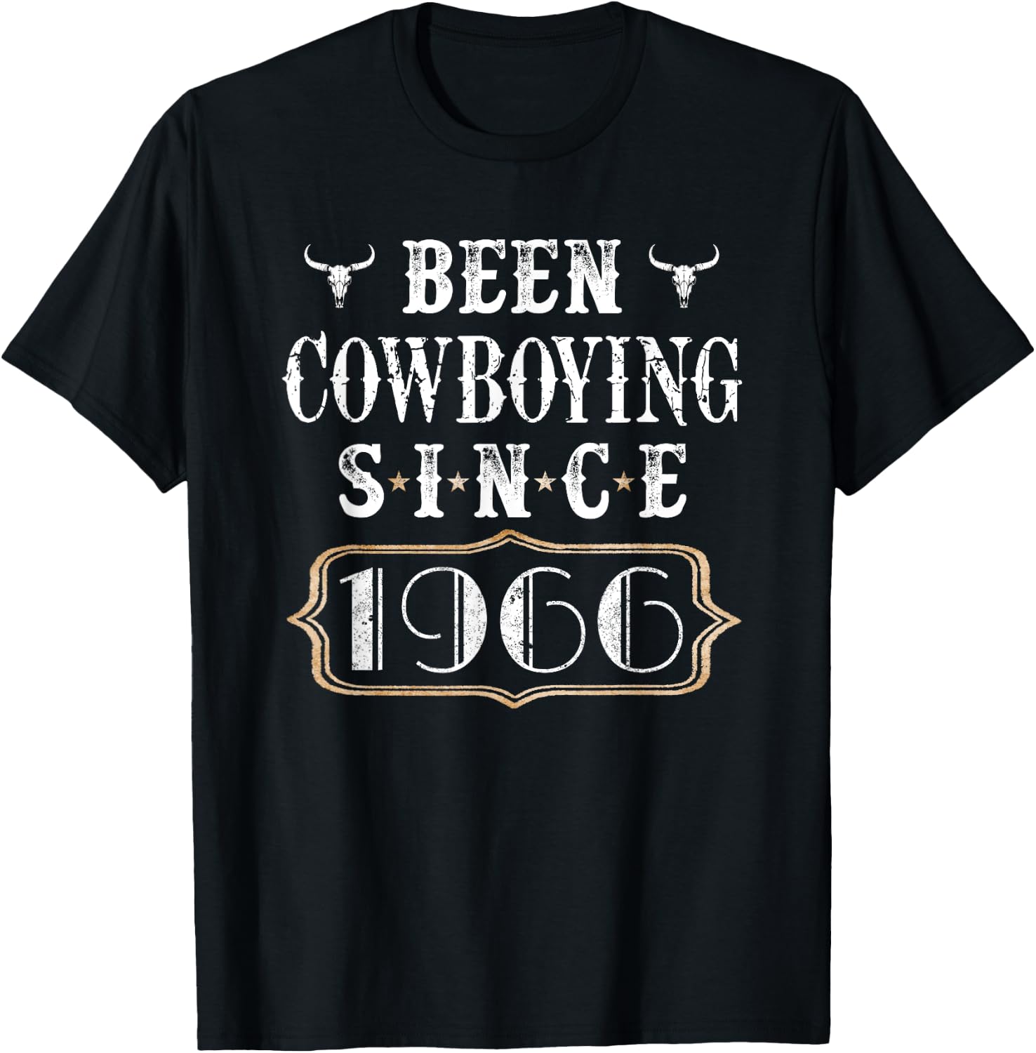 Been Cowboying Since 1966 Keepsake Vintage Birthday Cowboy T-Shirt - T-Shirt | Black