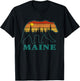 Retro Maine Grizzly Bear Nature Camping Mountain Hiking T-Shirt - T-Shirt | Black