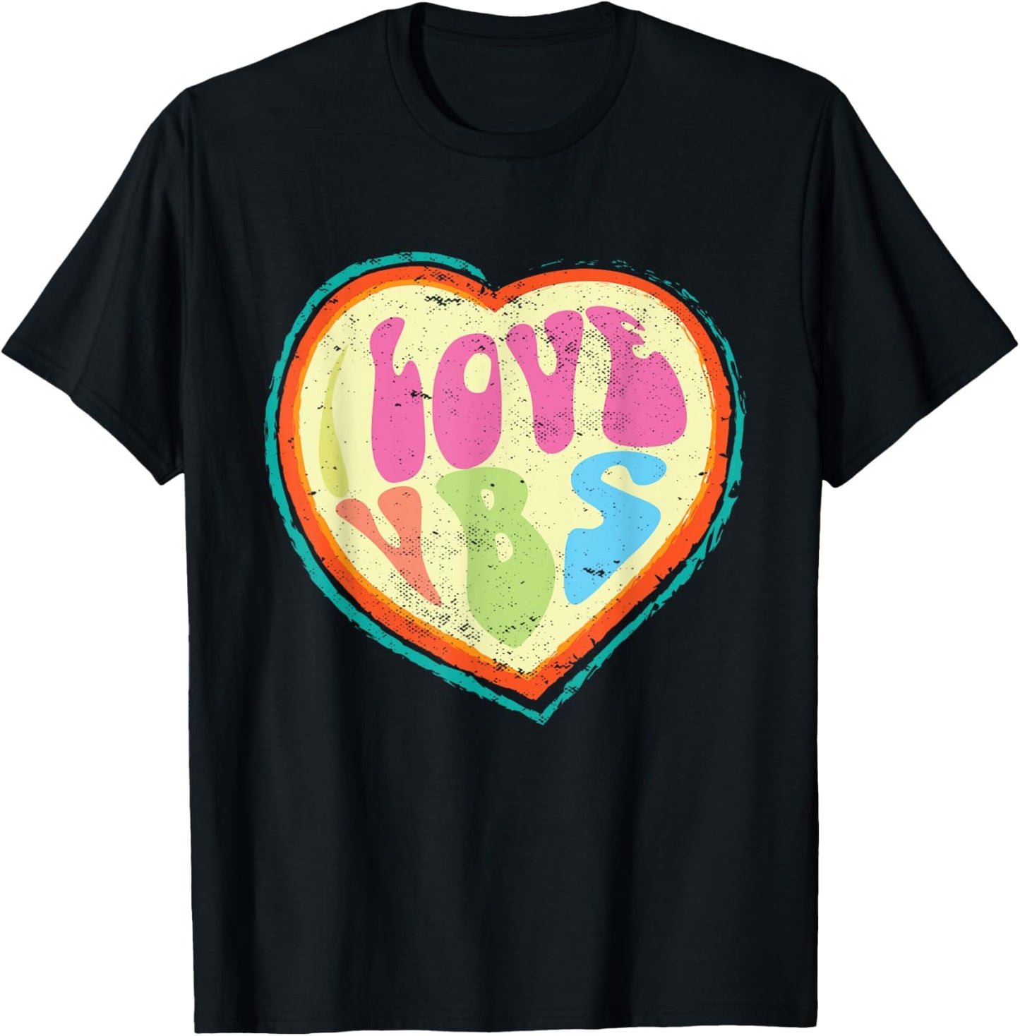 I Love VBS Hearts Vacation Bible School Crew Bible Study T-Shirt - T-Shirt | Black