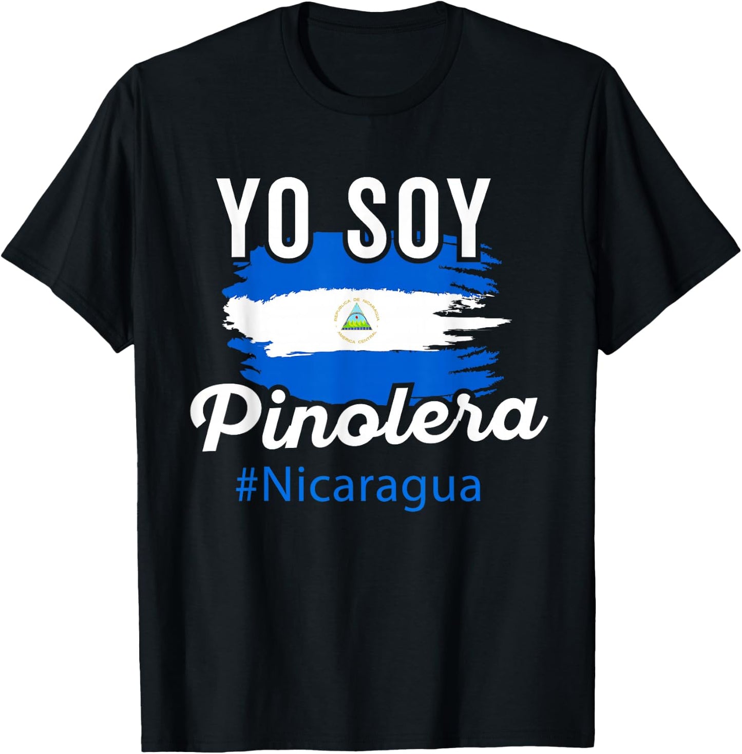 Nicaragua Flag Camiseta Nicaraguan Women Mujer Pinolera T-Shirt - T-Shirt | Black