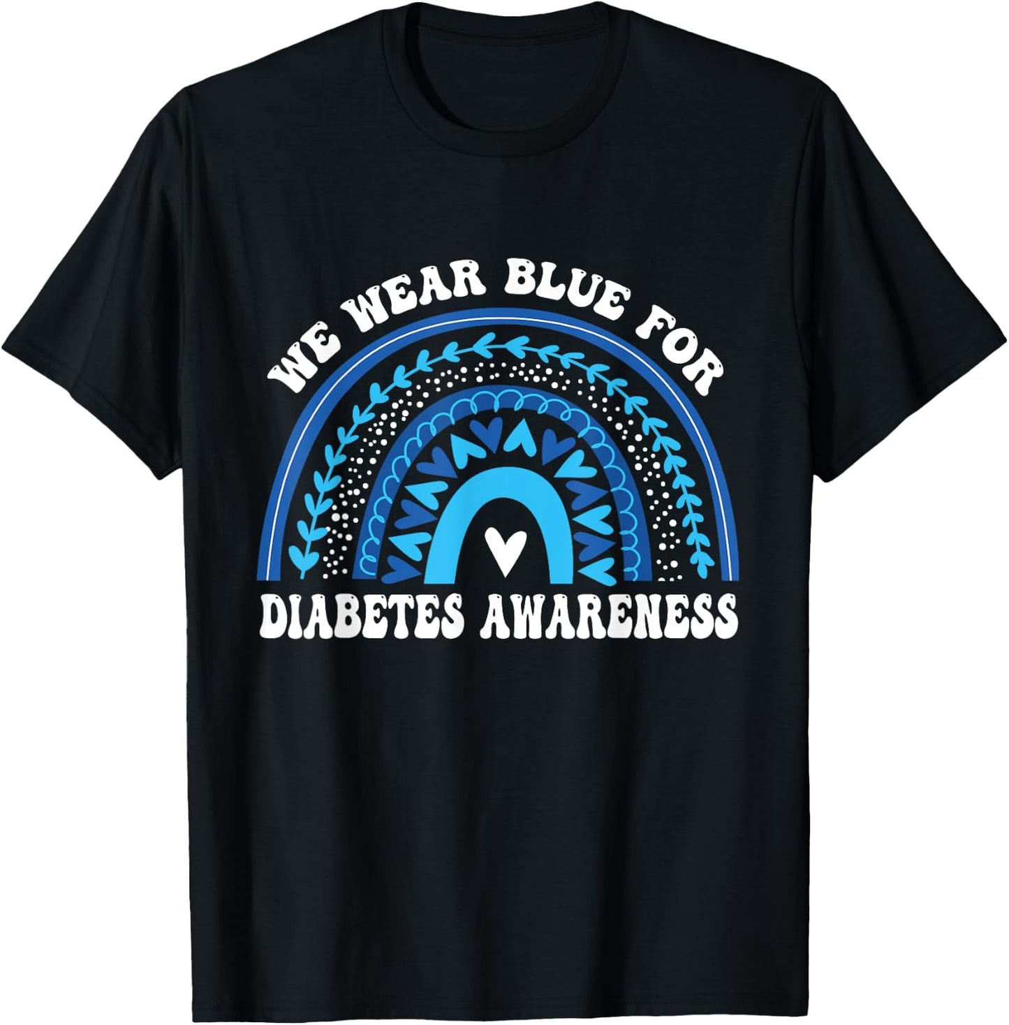 In November We Wear Blue Rainbow Diabetes Awareness Month T-Shirt - T-Shirt | Black