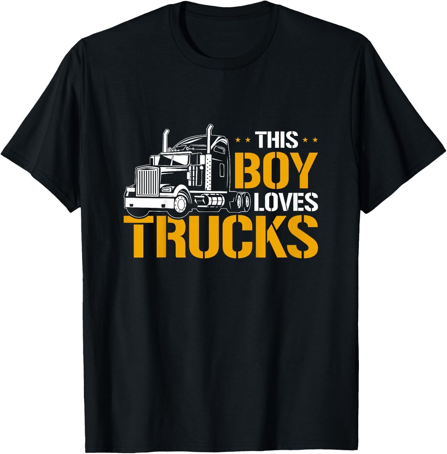 Kids Semi truck Toddler This Boy loves Trucks T-Shirt - T-Shirt | Black