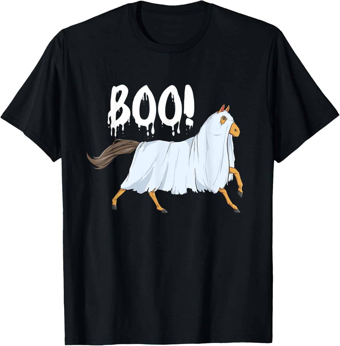 Boo - Halloween Horse Horses Horseback Riding Equestrian T-Shirt - T-Shirt | Black